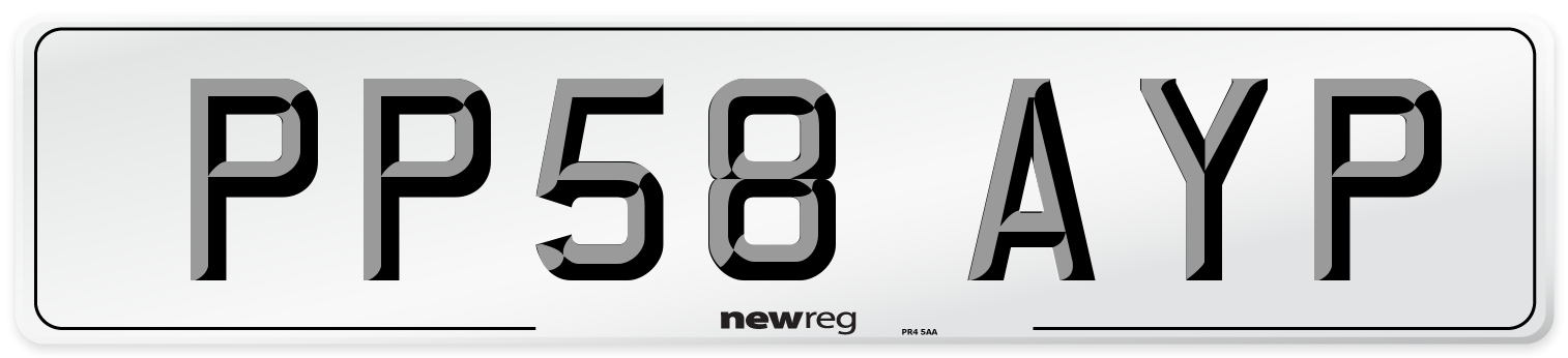 PP58 AYP Number Plate from New Reg